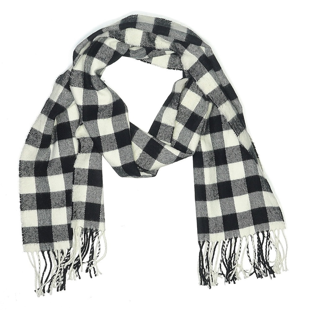 Black and White Buffalo Plaid Scarf